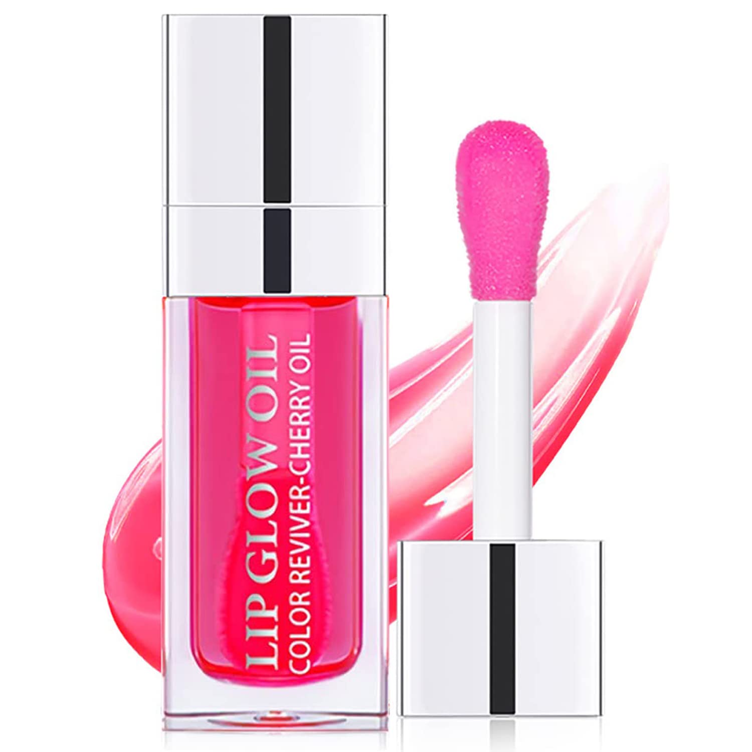 Strawberry Glaze Tinted Lip Oil in Cherry Red – glossy tinted lip oil bottle – Lumira Beauty Co.