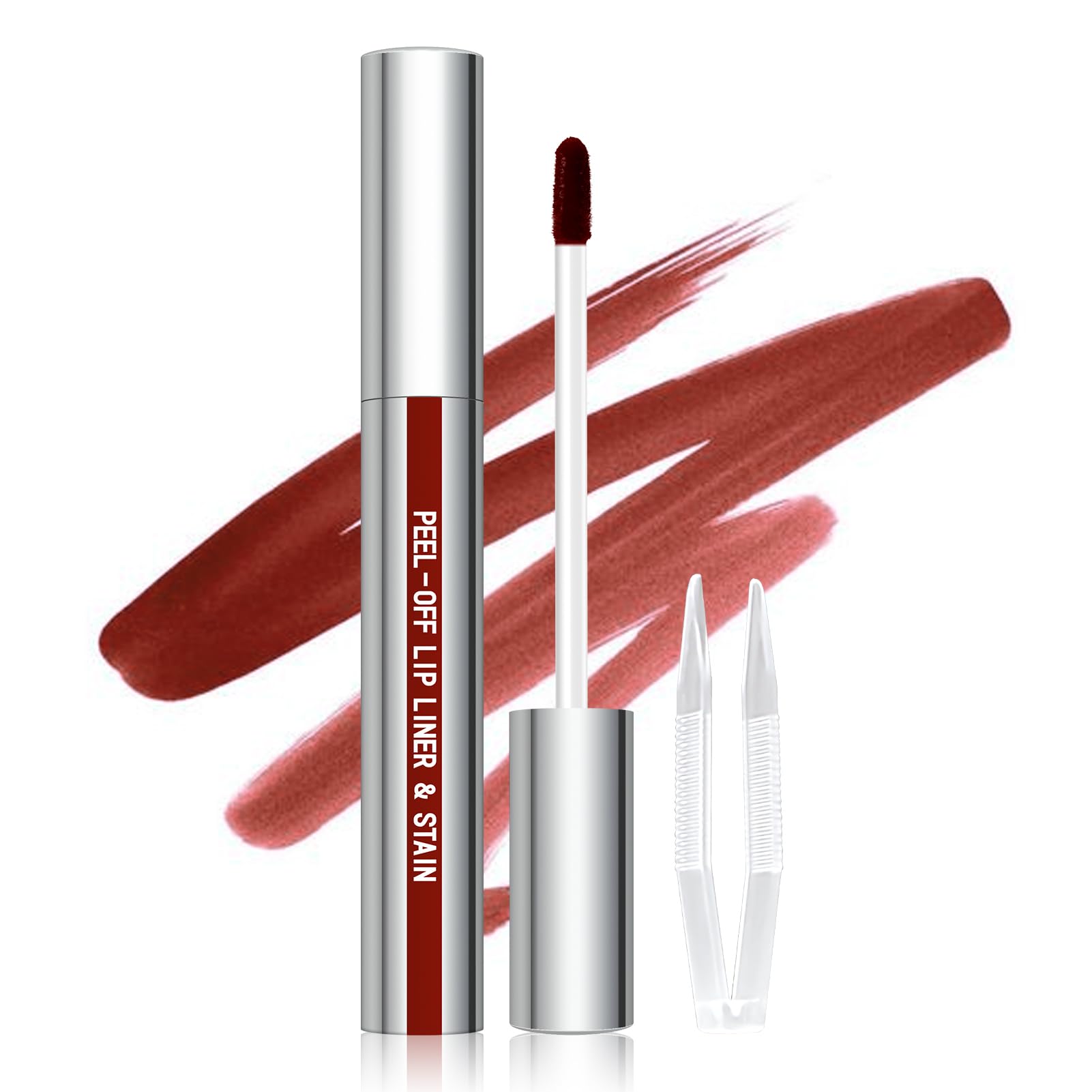 Peel-off lip liner stain applied on lips – TikTok-viral matte color in 5 shades – Lumira Beauty Co.