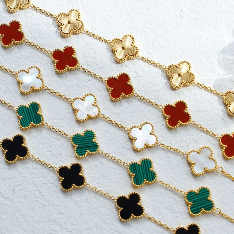 High-End Four Leaf Clover Bracelet in Titanium Steel