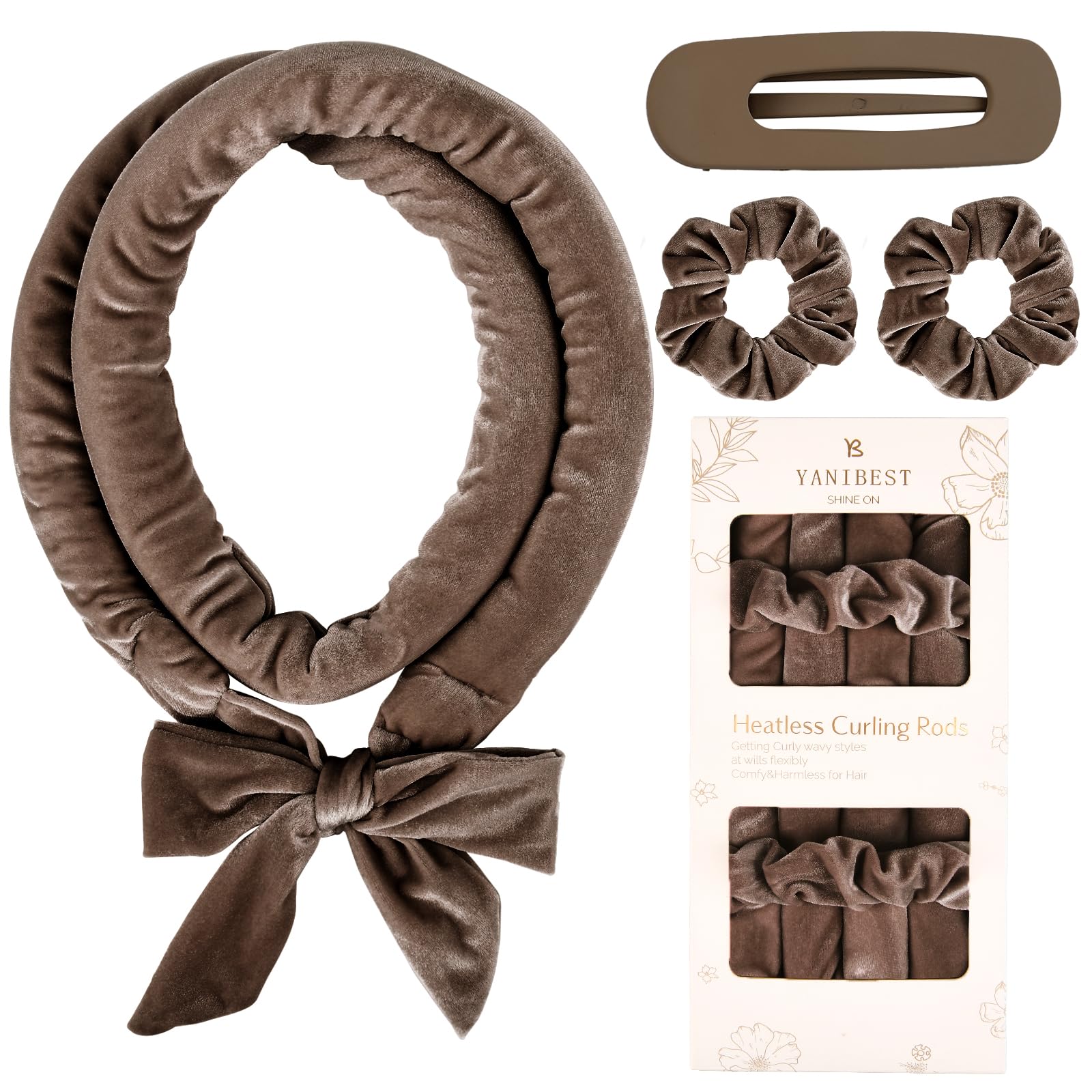 Heatless Curl Wand Set – satin overnight curler with scrunchies and clip – Lumira Beauty Co.