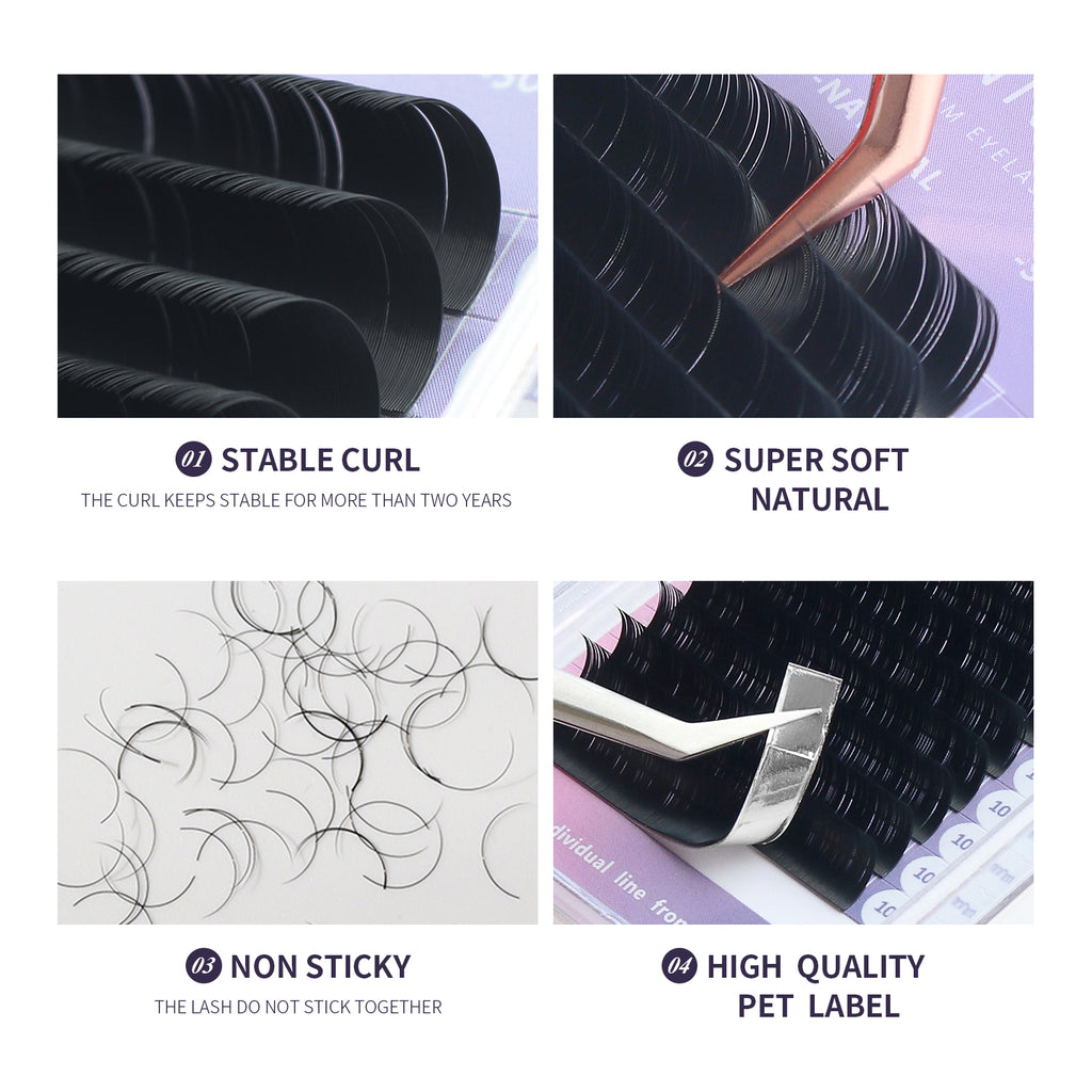 Handcrafted Dense Row Implant Eyelashes, BASF PBT Material