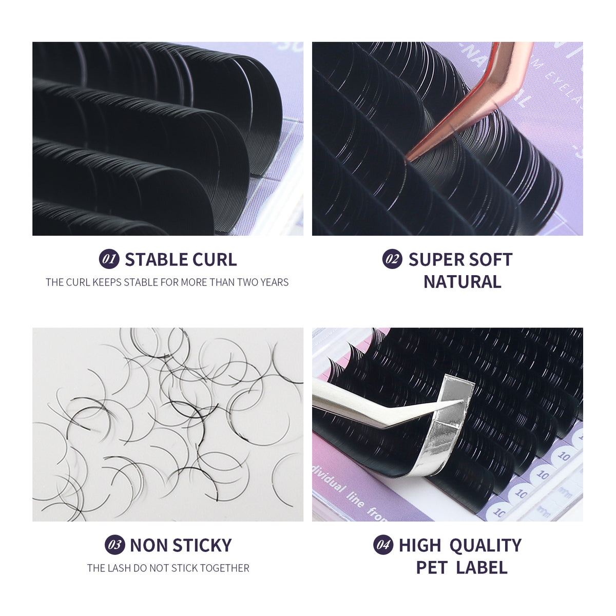 Handcrafted Dense Row Implant Eyelashes, BASF PBT Material