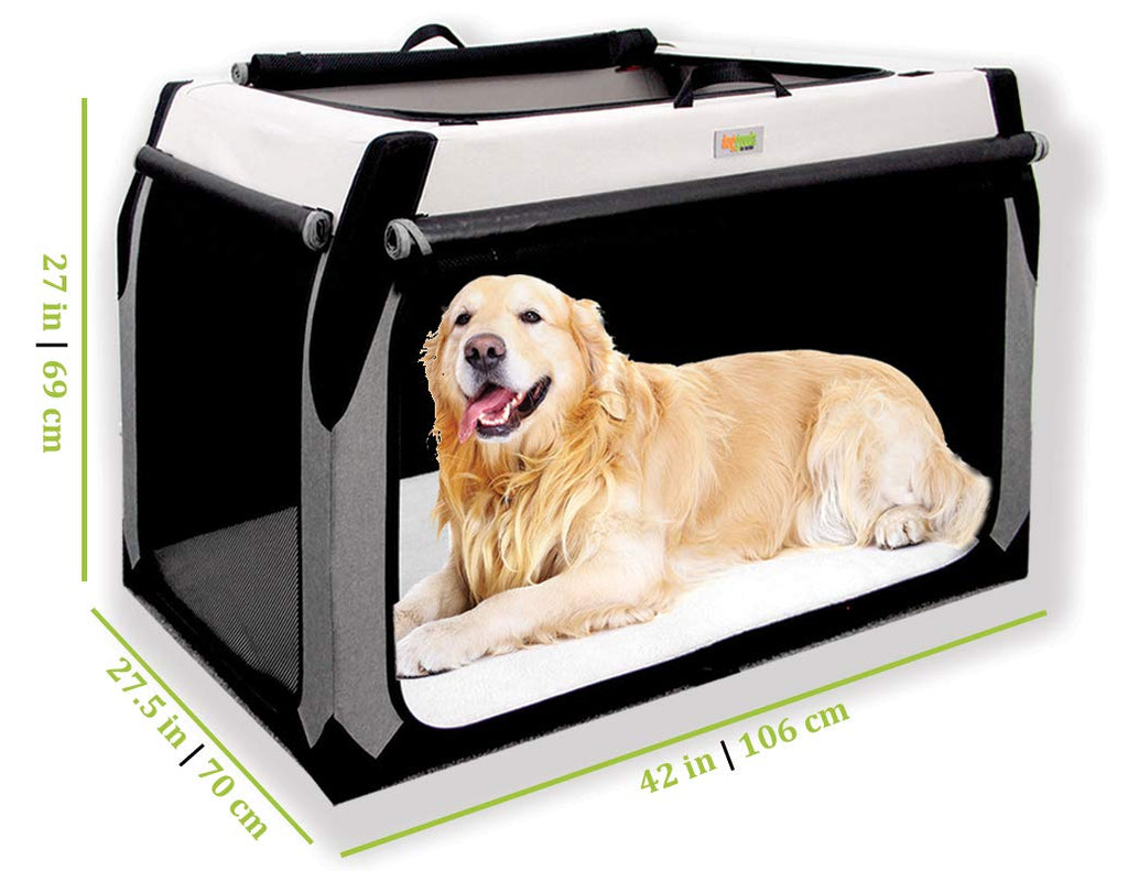 Folding Soft Dog Crate for XL Extra Large Dogs by DogGoods Indoor Outdoor Dog Kennels and Crates and Collapsible Dog Crate for Camping Car Roadtrips Extra Large Dogs Large Dogs Medium Dogs Small Dogs