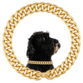 Gold Cuban Chain Dogs Collar 19mm Thick Light Metal with 18K Gold Plated Metal Link Dogs Collar for Puppy Small Medium Large Dogs (26 Inch)