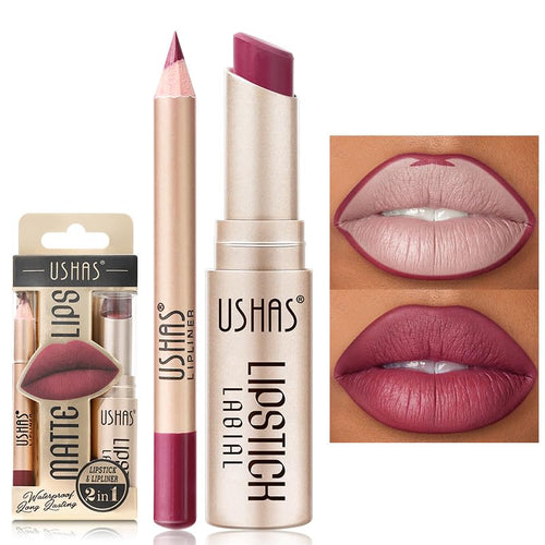 2-in-1 Matte Lipstick and Lip Liner Combo – long-lasting waterproof vegan formula – Lumira Beauty Co.