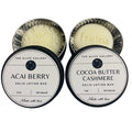 Velvet Body Butter Bars Cocoa and Acai 2-Pack – solid lotion bars with cocoa shea and jojoba – Lumira Beauty Co.
