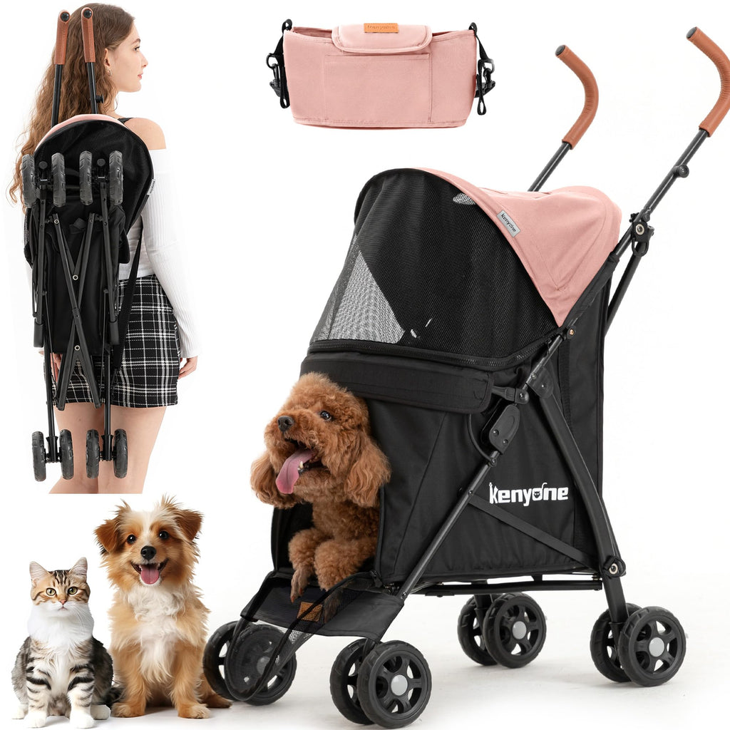 Kenyone Dog Stroller for Small Dogs Lightweight Pet Stroller for Small Dogs Premium Portable Compact Travel Dog Stroller for Small and Medium Cats Dogs Puppy